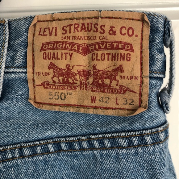 Levi's Other - Mens 550 Relaxed Fit Levis Strauss Straight Med Blue Stonewash Denim Jea…